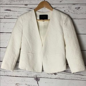 Banana Republic offwhite cropped jacket collarless
